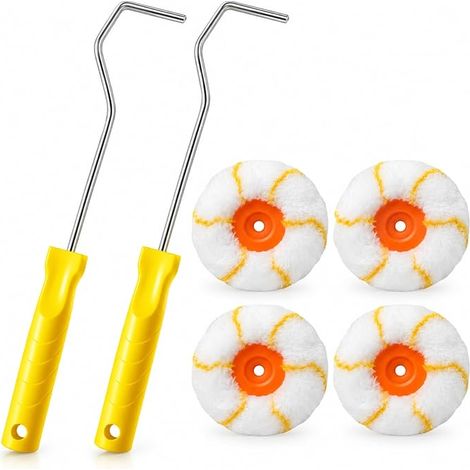 Lot de 2 rouleaux de peinture pour coins avec étrier, 1 support avec 4 (1/5)