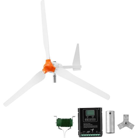 Montage Facile par Manchon Éolienne 24V 1500W Kit Générateur AC Triphasé avec Contrôleur Hybride 3 Pales (1/5)