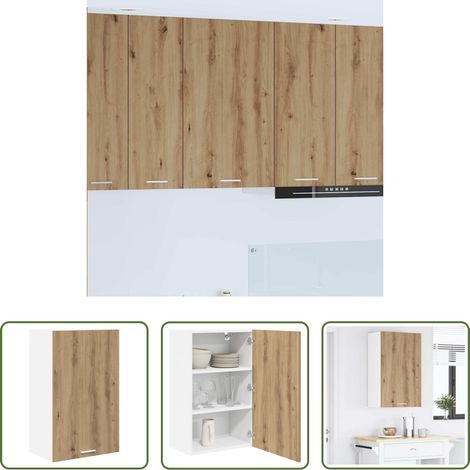 vidaXL Hängeschrank -  Hängeschrank mit Tür Artisan-Eiche und Weiß 50 x 31 x 80 cm (1/5)