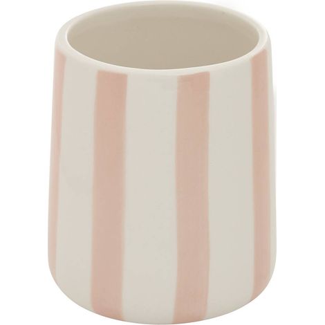 Portacepillos de dientes strio rayas rosa trigo h10cm - 5five