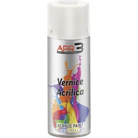 Bombe de peinture - Acrylique - Blanc trafic - RAL 9016 - Brillante - Tous supports - APR3 - 400ml