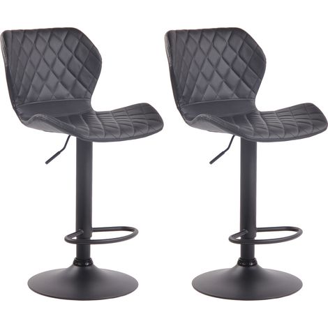 2er Set Barhocker Cork Kunstleder schwarz schwarz