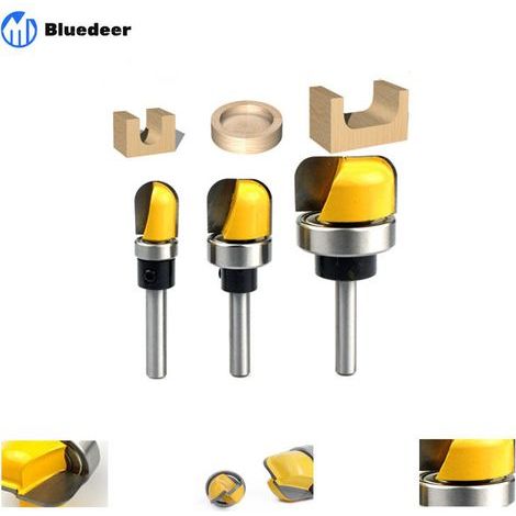 Bol et plateau modèle fraise outil de coupe du bois, tige de 6mm de diamètre 3 pièces (1/4)