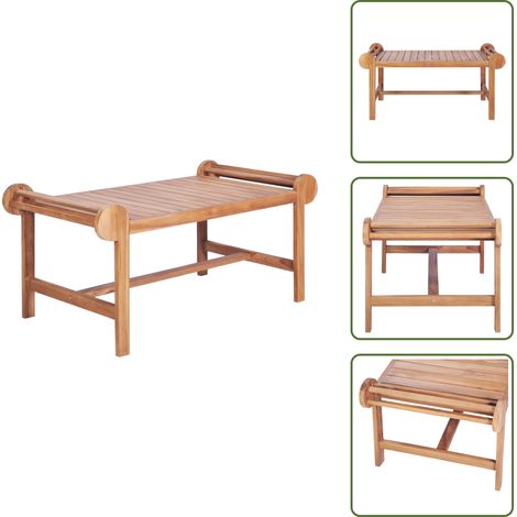 Table basse 100x50x45 cm Teck solide - Table Basse Teck - Mobilier De Jardin - Table Extérieure - Table D'appoint - Décoration Jardin (1/5)