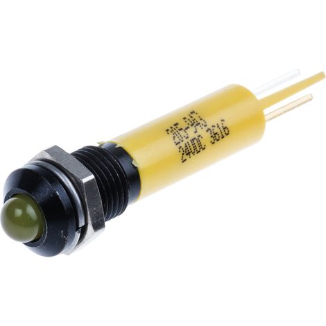 Voyant LED clignotante Jaune RS PRO, dia. 8mm, 24V c.c. ( Prix pour 1 )