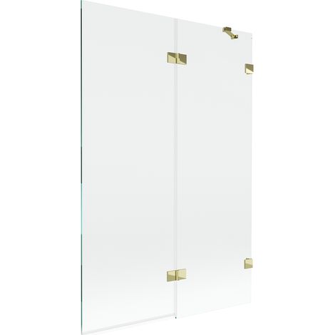 Mexen Lunar Duschwand 2-flügelig rechts 120 x 150 cm, transparent, gold - 897-120-100-50-00-P (1/5)