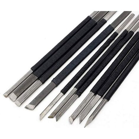 10pcs Outil De Sculpture Sur Pierre Ligne Noire En Acier Au Carbone Haute Ensemble De L'outil De Gravure (1/4)