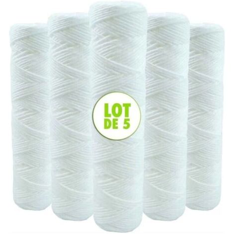 Lot de 5 Cartouches Bobinée Filtre à Eau Anti Sédiments - Compatibles Filtre 10 pouces (1/3)