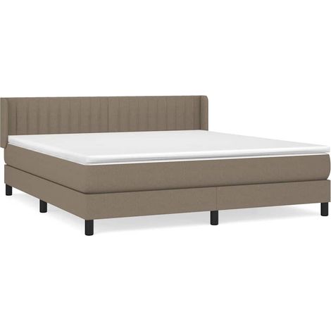 Maison Exclusive - Sommier à lattes de lit avec matelas Taupe 160x200 cm Tissu (1/5)