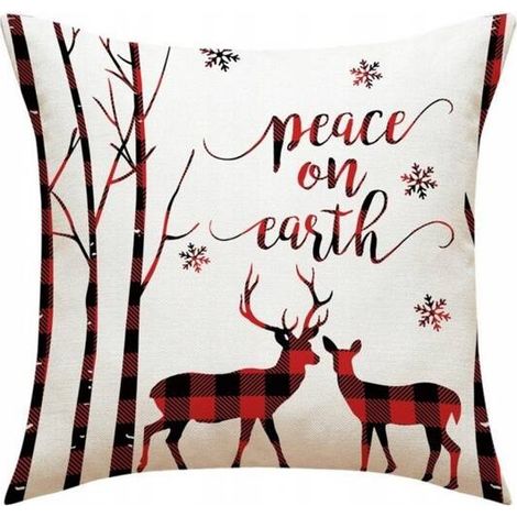 Ecarla Winter-Weihnachts-Kissenbezug 45x45cm Frieden auf Erden POD123