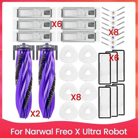 Kit de 30 pièces comprenant brosse, filtre, sac à poussière et chiffon de nettoyage pour aspirateur Narwal Freo X Ultra. Accessoires de remplacement. (1/5)