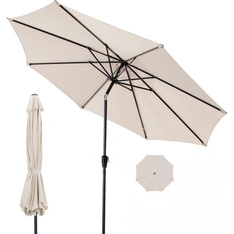 Avestar Parasol Droit inclinable avec Manivelle et Réglage de l'inclinaison Ø 228 cm, sans Pied