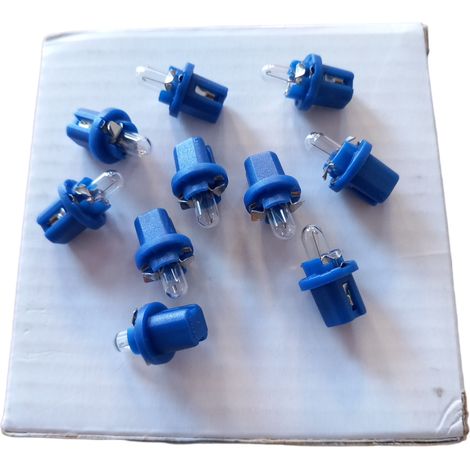 Kit 10 lampadine per cruscotto modello bx8,5d-1,25mm 12v  1,1w blu/blue (1/2)