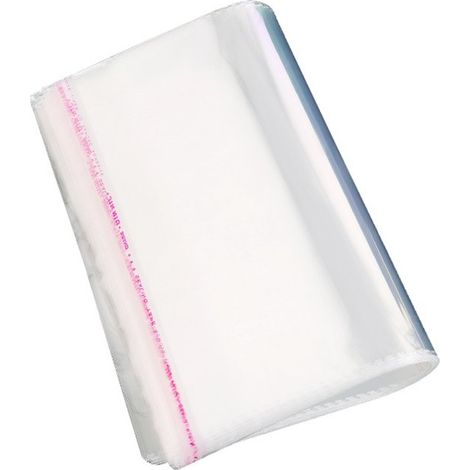 Sachets en cellophane - 100 pièces - Sachets à distribuer - OPP - Sachets à fermeture zip - Sachets avec bande adhésive - Sachets auto-adhésifs - 23 x 35 cm - Transparent (1/5)