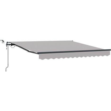 Retractable Awning with Light grey 300 x 250 cm Fabric vidaXL