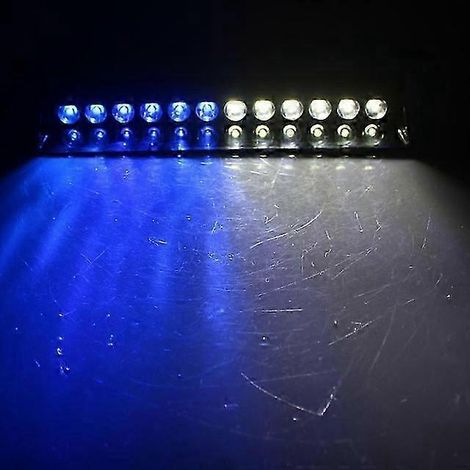 Feux stroboscopiques clignotants pour voiture, 12 LED rouges/bleues/ambre/jaunes/blanches, style police, 12 V, 12 W (12 LED bleues et blanches, États-Unis) (1/5)