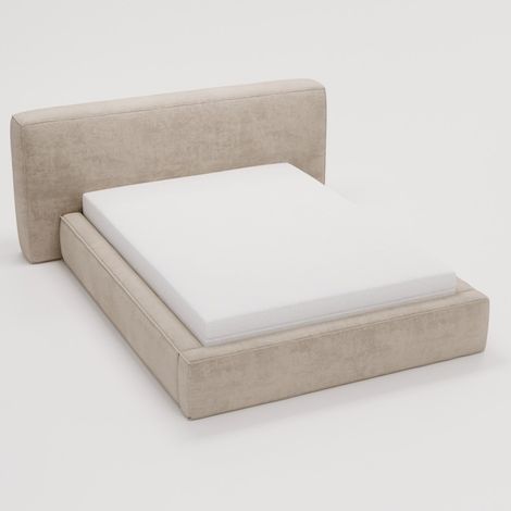 MEUBLER DESIGN Lit Coffre Tissu Chenille Mona - Tissu Chenille Beiges - 160x200, Style ,  x  x  cm (1/5)