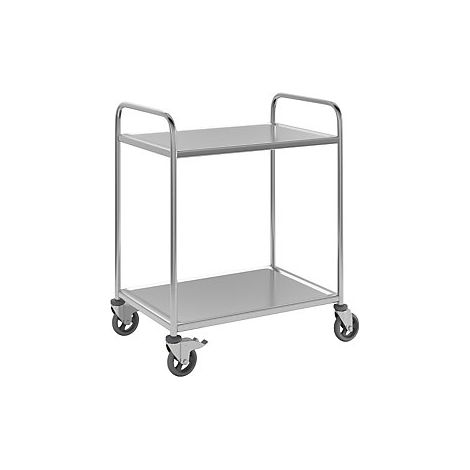 kaiserkraft  Carrello di servizio in acciaio inox  2 ripiani 