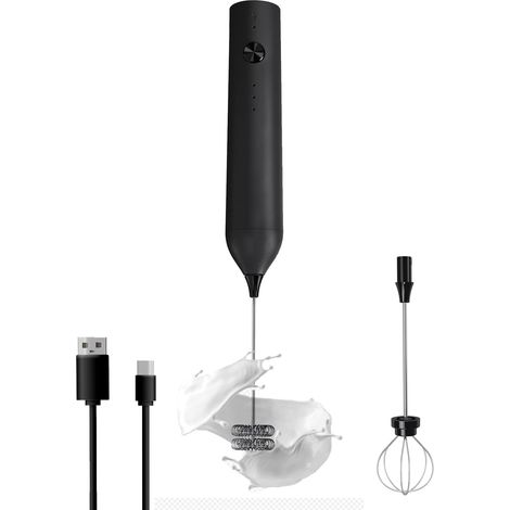 Mousseur à lait portatif, fouet électrique rechargeable de type C, mélangeur à café pour café, 3 vitesses de mélange, mini mélangeur
