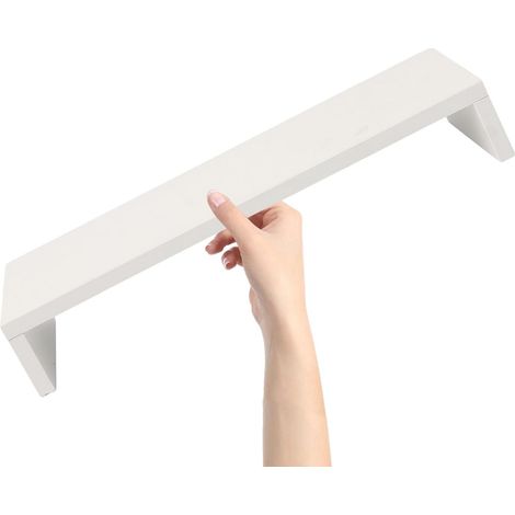 Support de Moniteur en Bois Blanc Rangement Intégré, Réhausseur D'écran pour Bureau, Étagère de Stockage Compacte Compatible Ordinateur, Accessoire Bureau Polyvalent pour (1/5)