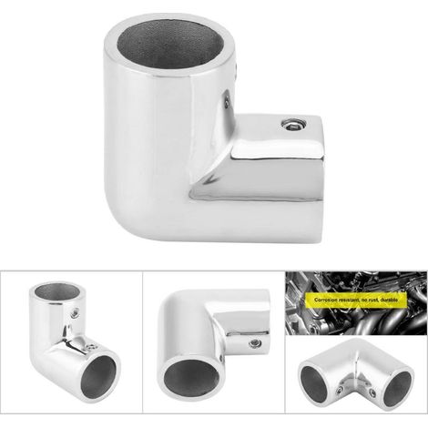 Conector de tubería de 2 vías, ángulo de pared de 3 mm de espesor (25 mm) fabricado en acero inoxidable 316. (1/5)