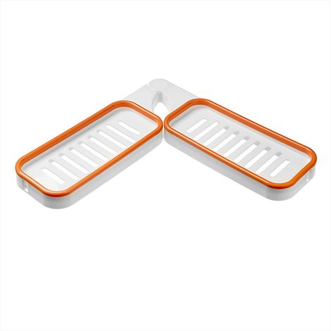 Etagère D'Angle Pour Lavabo - Support Mural Pliable Sans Perçage En PP - Rangement Pour Salle De Bain Et Lavabo - 33 x 33 x 3 cm - 1 Pièce (1/4)