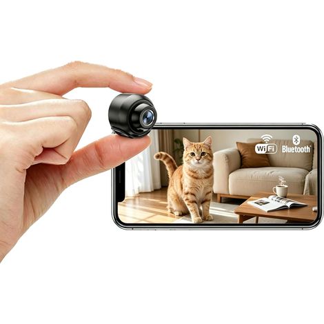 Caméra WiFi 1080P miniature, caméra de surveillance sans fil avec vision nocturne, détection de mouvement et accès à distance (1/5)