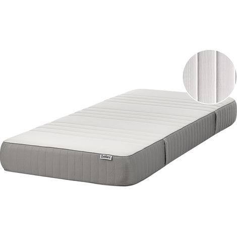 Colchón de látex medio con funda extraíble de poliéster con cremallera blanco 90 x 200 cm Fantasy (1/5)