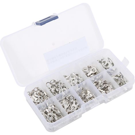 320Pcs Cosses à Fil Électrique, Connecteurs Anneau en Laiton U Type, Multi-Tailles, Accessoires de Crimpage pour Câbles OT UT (1/5)