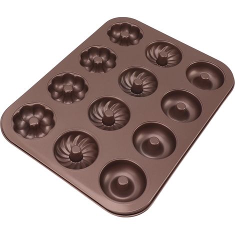 Donutform aus Kohlenstoffstahl mit 12 Mulden für den Backofen – Donut-Kuchenform (1/5)
