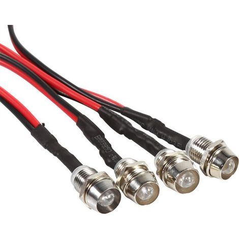 pezzi di luci LED indicatrici da 8 mm, luci di segnalazione, luci di avvertimento, lampadina LED per barca, auto, lampada pilota DC 12V (bianca) (1/4)