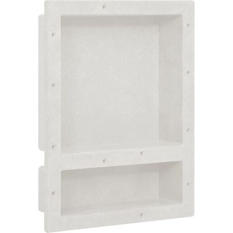 Niche de douche à double compartiment, blanc mat, 41 x 51 x 10 cm