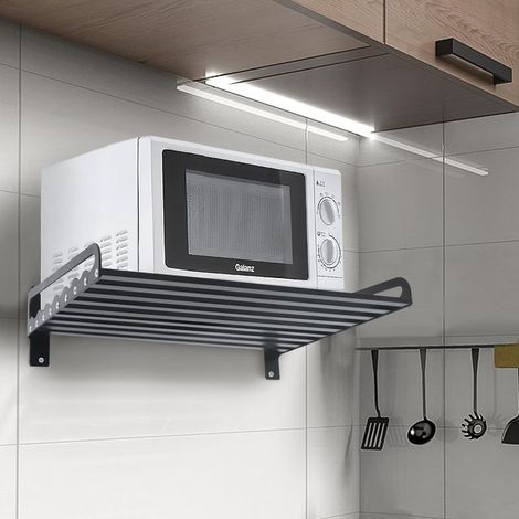 Support mural en acier inoxydable pour micro-ondes - Longueur : 50 cm - Idéal pour les objets dans la cuisine, la chambre à coucher (1/5)