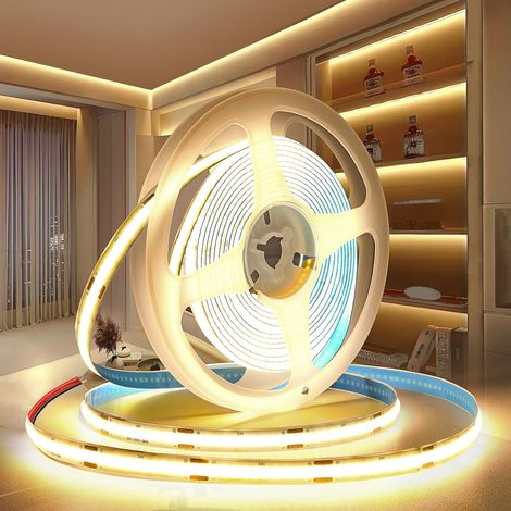 10M Ruban LED COB 320LED/M Blanc Chaud 3000K Découpable Flexible CRI90 Pour Maison (1/5)
