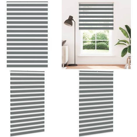 vidaXL Zebrarollo Dunkelgrau 140x230 cm Stoffbreite 135,9 cm Polyester (1/5)
