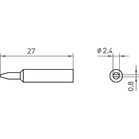 Weller XNT B Punta di saldatura Forma a scalpello Dimensione punta 2.4 mm Contenuto 1 pz.