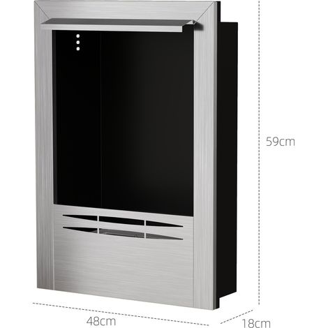 Réchaud à bioéthanol en acier (intégré), capacité de 0,9 litre, durée de combustion de 3,3 heures, 48 x 18 x 59 cm, argent. (1/5)