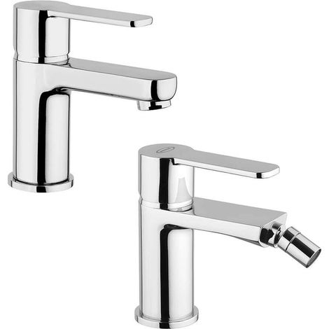 Set miscelatori lavabo + bidet Jacuzzi rubinetteria Eolo ottone cromato per piletta click clack (1/5)