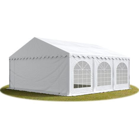 6x6 mTendone per feste PREMIUM PVC bianco 100% impermeabile Gazebo da giardino Tendone da esterno Tenda party