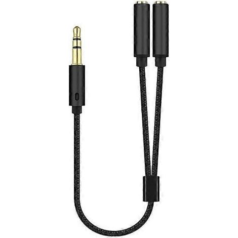 Adaptateur/répartiteur de câble audio pour casque/microphone 3,5 mm, 1 mâle vers 2 femelles (1/5)