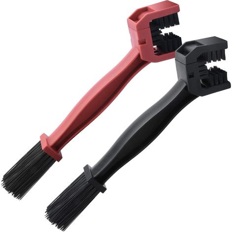 Stück Motorrad- und Fahrradkettenbürsten, Multifunktionsbürste zur Kettenreinigung – 26 cm, Schwarz und Rot (1/5)