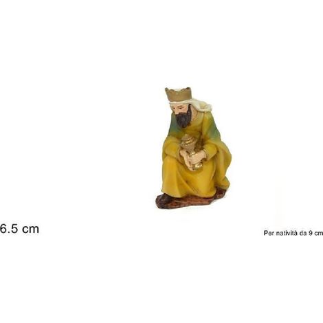 TRADE SHOP - Statuina Gaspare 6.5 Cm Per Presepe In Resina Decoro Natale Natalizio Nativita' - (1/2)