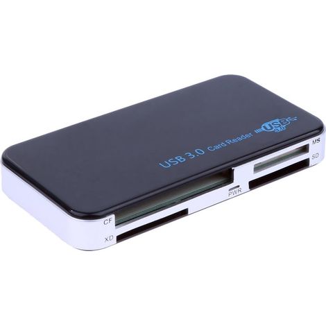 Rgbs USB 3.0 SuperSpeed tout en 1 Lecteur de carte mémoire Multi pour compact flash/Micro SD/SD/TF/CF/XD/M2/MS Cartes avec câble USB 3.0 Noir (1/5)
