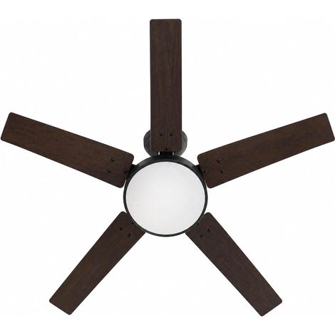 Ventilateur De Plafond Led, Télécommande, 5 Pales Réversibles, 6 Vitesses, Lumière Dimmable, Minuterie, Mémoire, 107 Cm, Noir