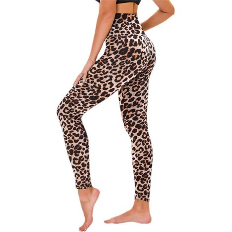 Leggings taille haute pour femme - Pantalon opaque doux imprimé camouflage et léopard pour la course à pied et l'entraînement (1/4)