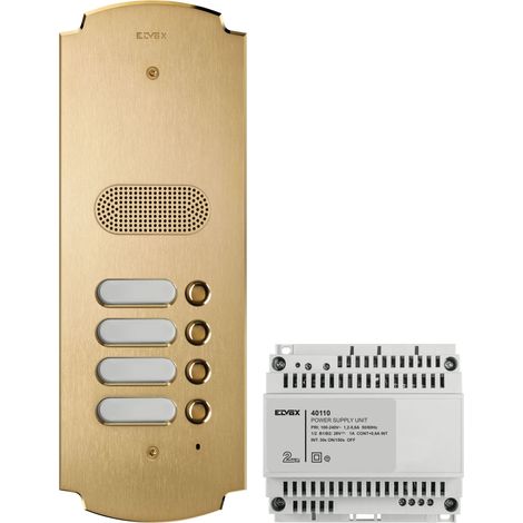 VIMAR - Kit audio Patavium 2F+ K41604 avec 4 boutons en laiton