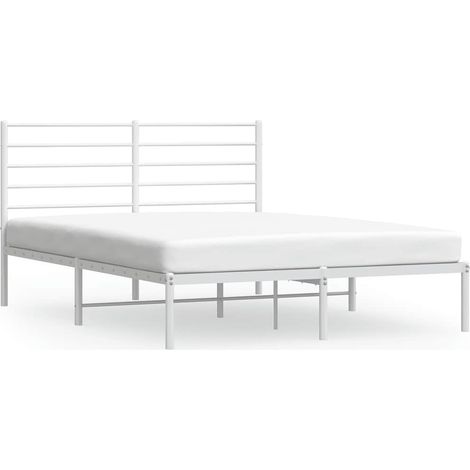Maison Exclusive - Cadre de lit métal sans matelas et tête de lit blanc 140x190 cm