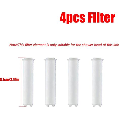 (4 filtres) Pommeau de douche à main ABS, 5 modes de jet, économe en eau, style spa, grand débit, portable, avec filtre pour robinet de douche et ensemble de buses. (1/5)