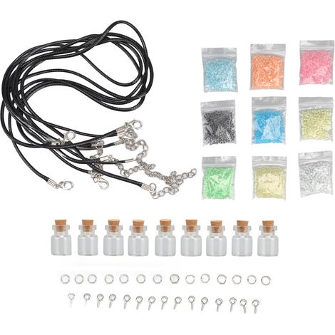 Mini bouteilles en verre avec bouchon liège transparent lumineux flottant pour vœux déco DIY artisanat (1/5)
