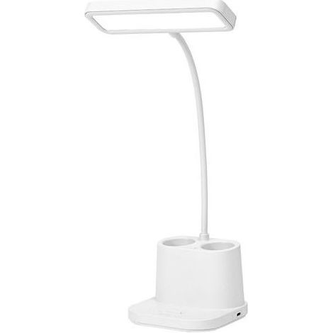 LED-Schreibtischlampe, dimmbar, mit Handyhalterung, 3 Modi und mehreren Helligkeitsstufen. Kinder-Schreibtischlampe, Touch-Nachttischlampe, weiß. (1/5)